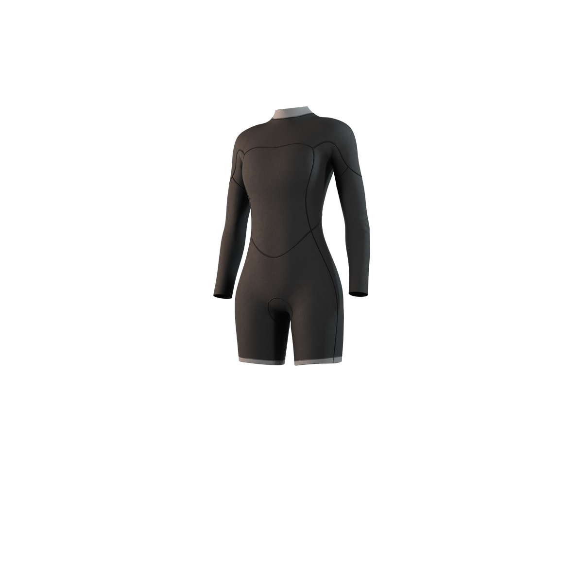 Brand Longarm Shorty 3/2mm Bzip Flatlock Women - Black - 2027