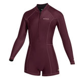 Lunar Longarm Shorty 2/2mm Fzip Women - Oxblood Red - 2027